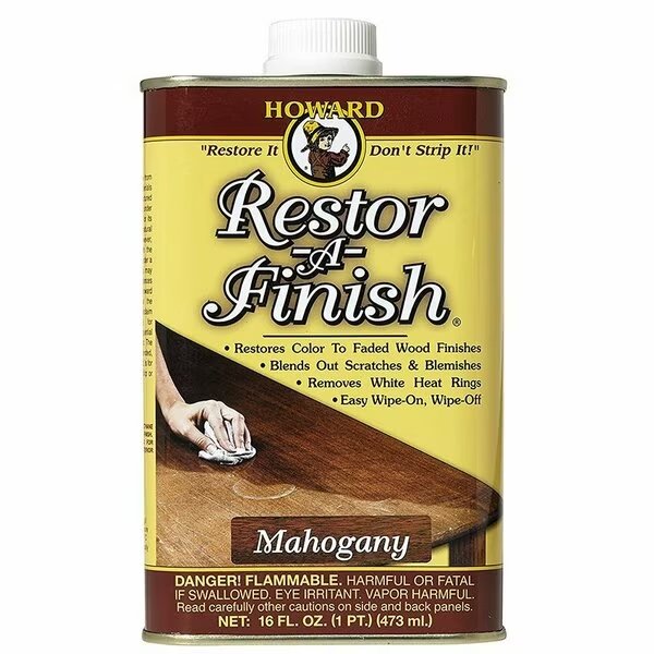 1 Pt Mahogany Restor-A-Finish One-Step Refinisher, Howard, Mfr#: RF5016